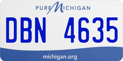 MI license plate DBN4635