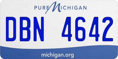 MI license plate DBN4642