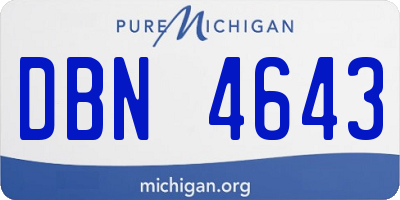 MI license plate DBN4643