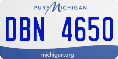 MI license plate DBN4650