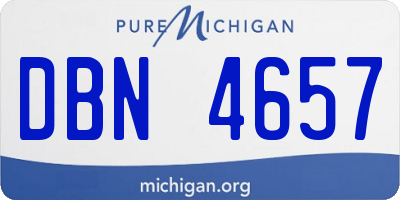 MI license plate DBN4657