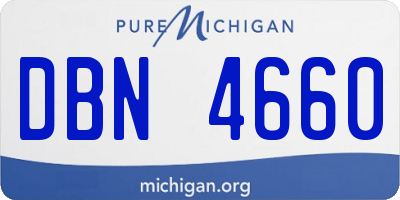 MI license plate DBN4660