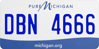 MI license plate DBN4666