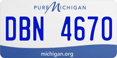 MI license plate DBN4670