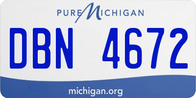 MI license plate DBN4672