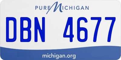 MI license plate DBN4677