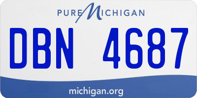 MI license plate DBN4687