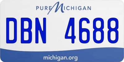 MI license plate DBN4688