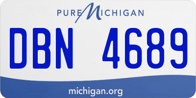 MI license plate DBN4689