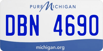 MI license plate DBN4690