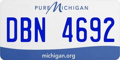 MI license plate DBN4692