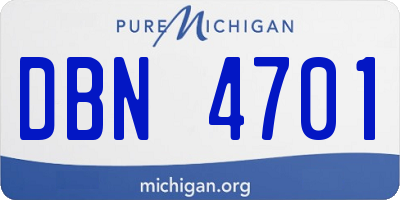 MI license plate DBN4701