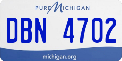 MI license plate DBN4702