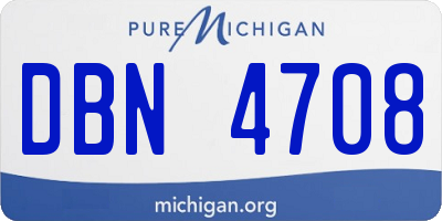 MI license plate DBN4708