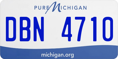 MI license plate DBN4710