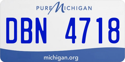 MI license plate DBN4718