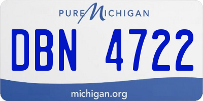 MI license plate DBN4722
