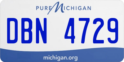 MI license plate DBN4729
