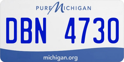 MI license plate DBN4730