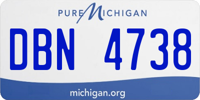 MI license plate DBN4738