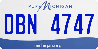 MI license plate DBN4747