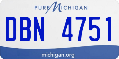 MI license plate DBN4751