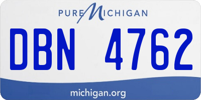 MI license plate DBN4762