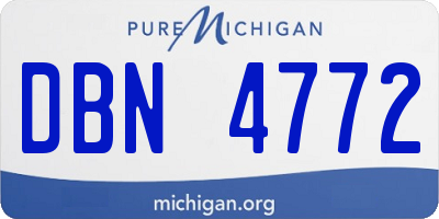 MI license plate DBN4772