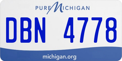 MI license plate DBN4778