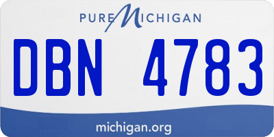 MI license plate DBN4783