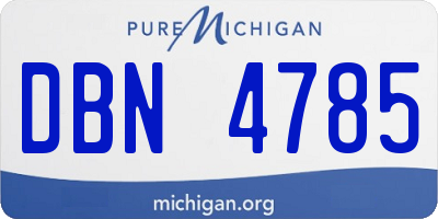 MI license plate DBN4785