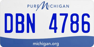 MI license plate DBN4786