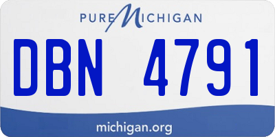 MI license plate DBN4791