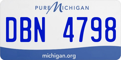 MI license plate DBN4798