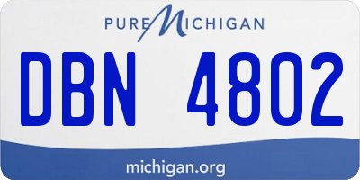 MI license plate DBN4802