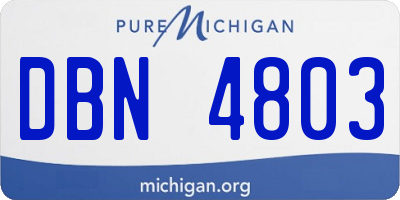 MI license plate DBN4803