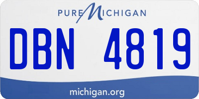MI license plate DBN4819