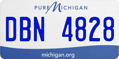MI license plate DBN4828