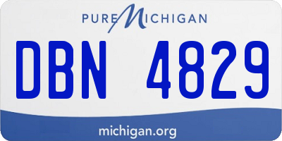 MI license plate DBN4829