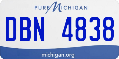 MI license plate DBN4838