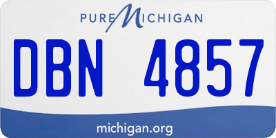 MI license plate DBN4857