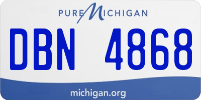 MI license plate DBN4868