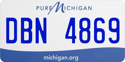 MI license plate DBN4869