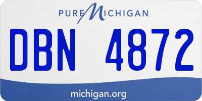 MI license plate DBN4872