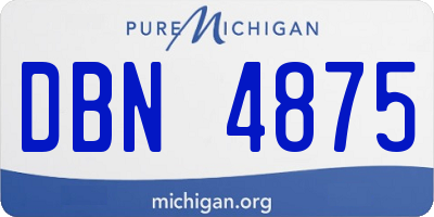 MI license plate DBN4875
