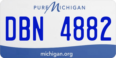 MI license plate DBN4882