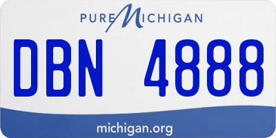 MI license plate DBN4888