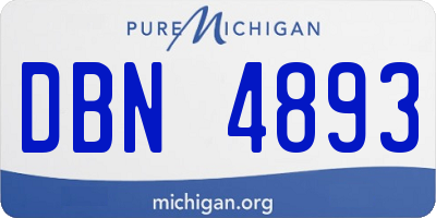MI license plate DBN4893
