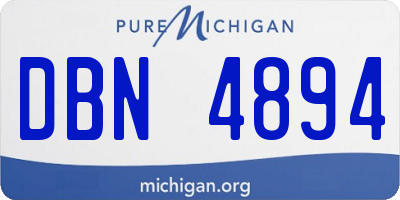 MI license plate DBN4894