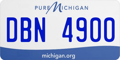 MI license plate DBN4900